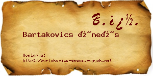 Bartakovics Éneás névjegykártya